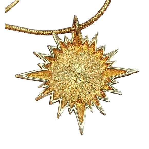 Swarovski Crystals Gold Tone Celestial Northern Star Rhinestone Necklace Set - Picture 7 of 10